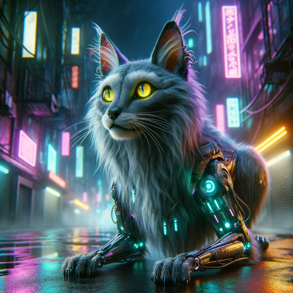 Cyberpunk Future pet art style created by AI pet generator